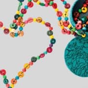 necklace on a table