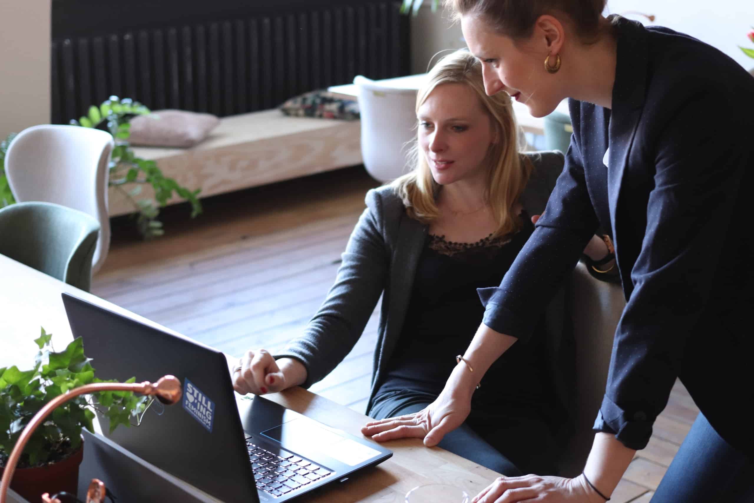 Team working together on a laptop