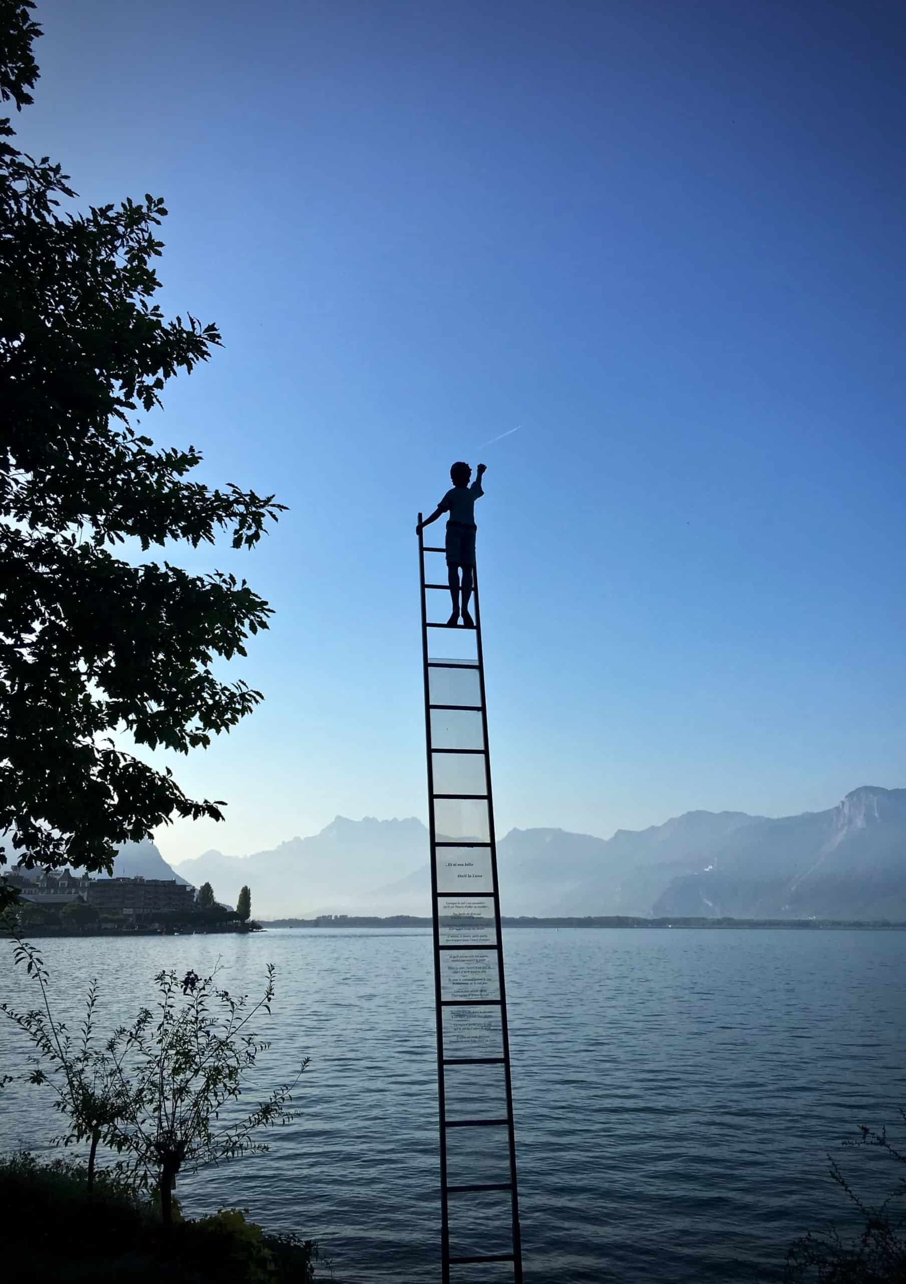 kid on a ladder