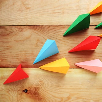 Colorful paper planes